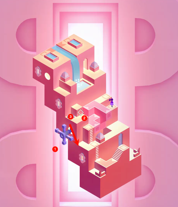 Crystals lighting up in sequence as they are activated