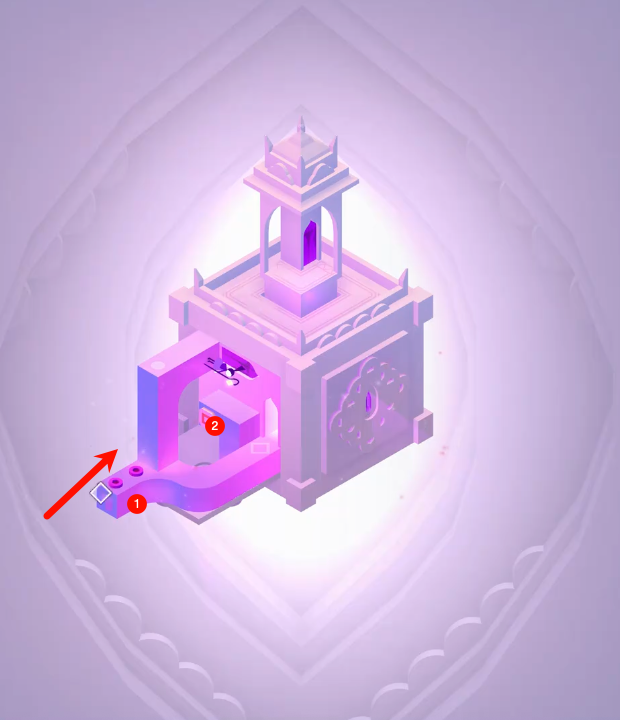 Center of the sanctum with a complex three-ring puzzle mechanism