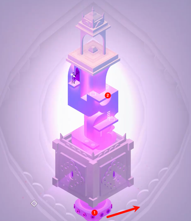 Noor jumping between floating platforms