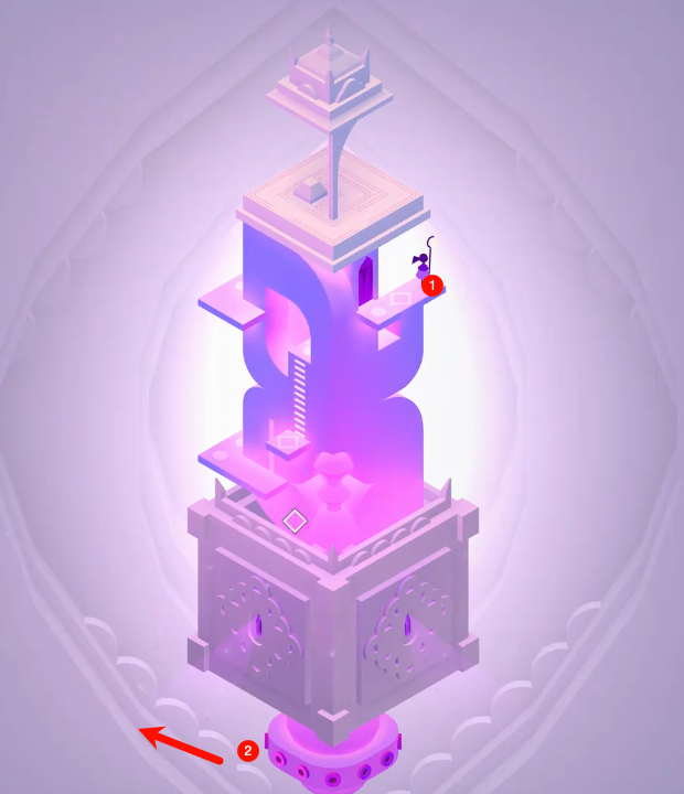 Last bridge spanning to the upper exit with roots forming an archway