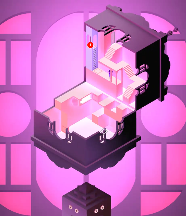 Spiral staircase formed by roots winding around a central pillar