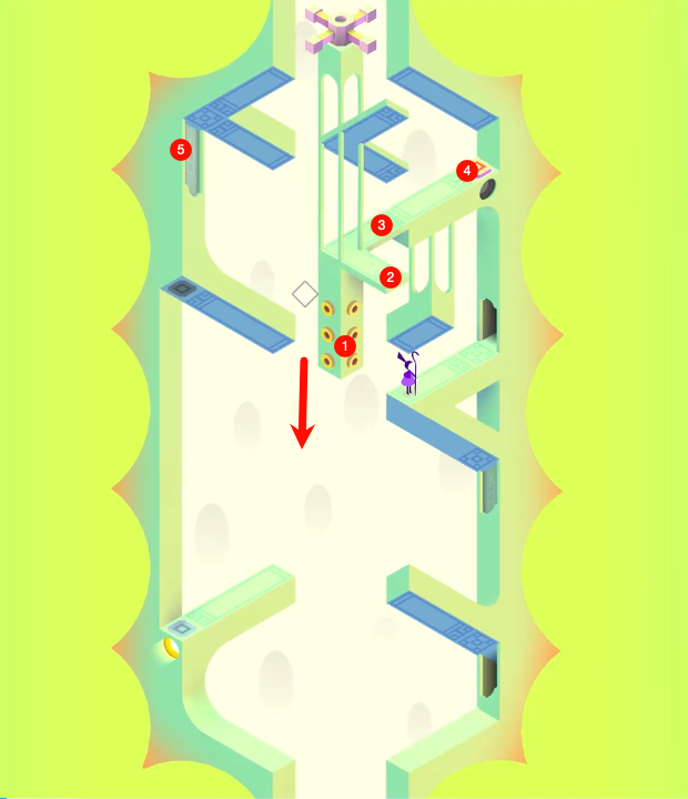 Outer ring of the puzzle with golden symbol aligning to the top marker