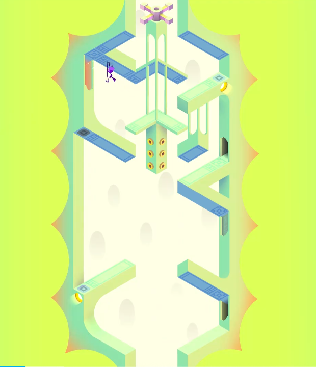 Chamber opening with brilliant beam of light shooting upward from the Tree of Light's heart